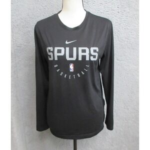 San Antonio Spurs Shirt Boys Large Black NBA Basketball Long Sleeve Dri Fit Nike